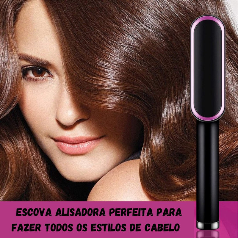 Escova Alisadora 5 em 1 - Alisa, Seca, Hidrata, Modela e Anti - Frizz - Point Promocional